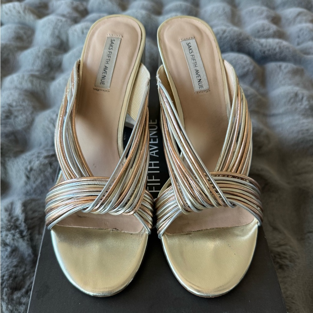 Saks fifth avenue heeled mules
